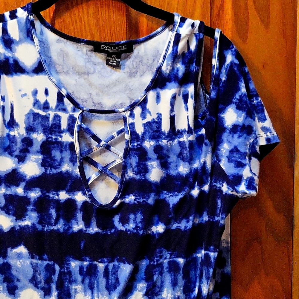 Rough cold shoulder dress